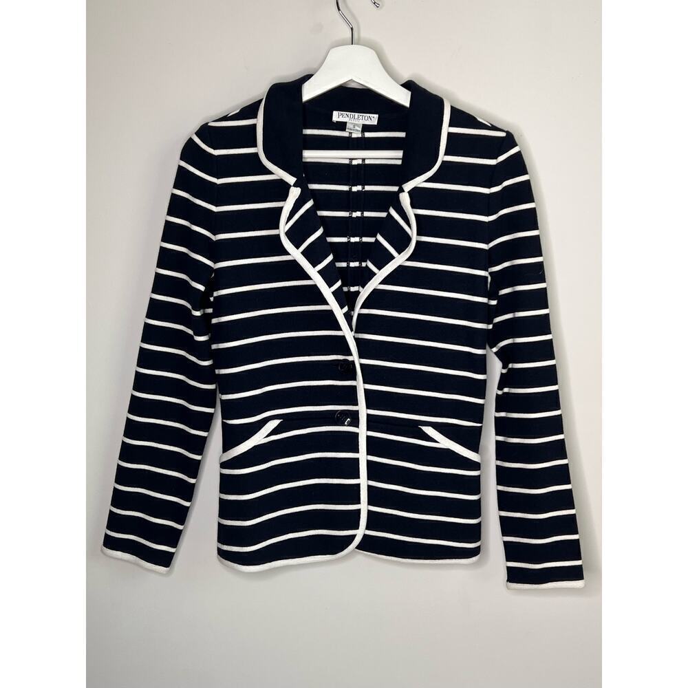 Pendleton Double Knit Single Breasted Blazer Stri… - image 2